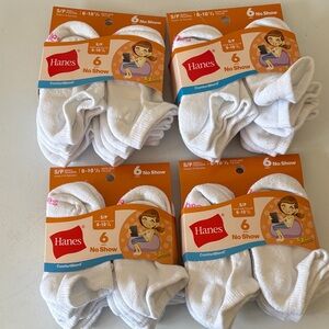 Hanes Kids' No Show Socks - White 6 Pack